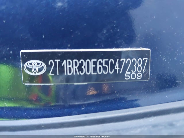 Auction sale of the 2005 Toyota Corolla Le, vin: 2T1BR30E65C472387, lot number: 44004332