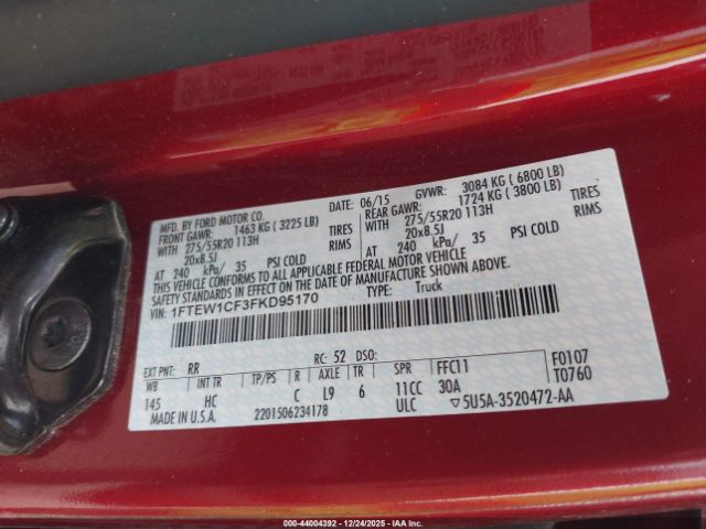 2015 FORD F-150 1FTEW1CF3FKD95170 Photo 8