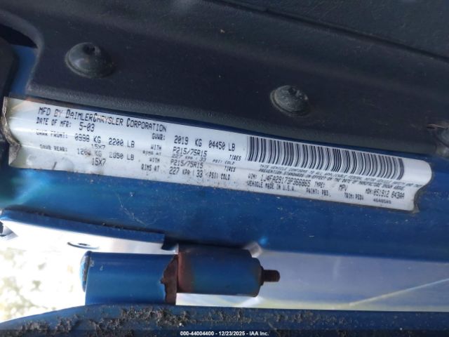 2003 JEEP WRANGLER 1J4FA29173P366865 Photo 8