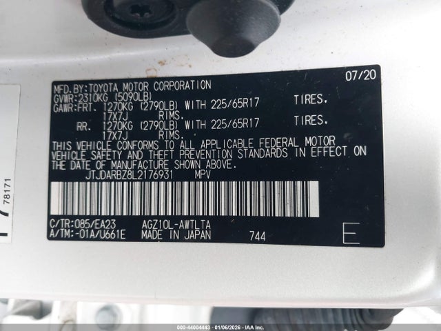 Продажа на аукционе авто 2020 Lexus Nx 300, vin: JTJDARBZ8L2176931, номер лота: 44004443