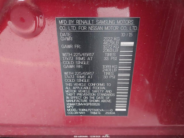 2016 NISSAN ROGUE KNMAT2MV4GP611826 Photo 8