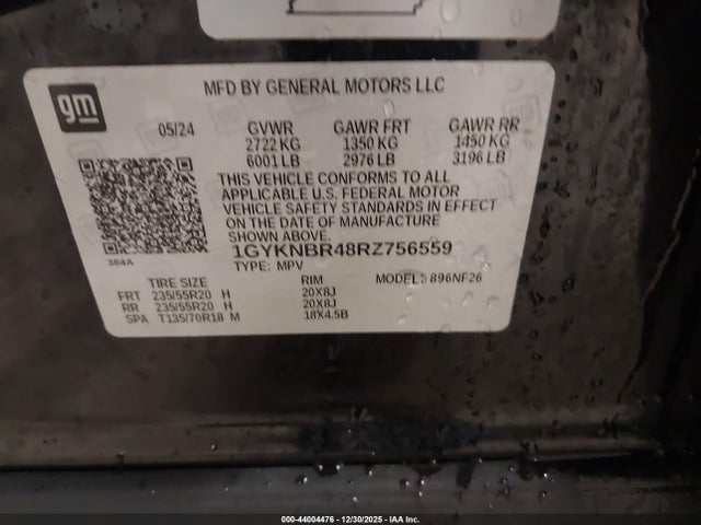 Продажа на аукционе авто 2024 Cadillac Xt5 Awd Luxury, vin: 1GYKNBR48RZ756559, номер лота: 44004476