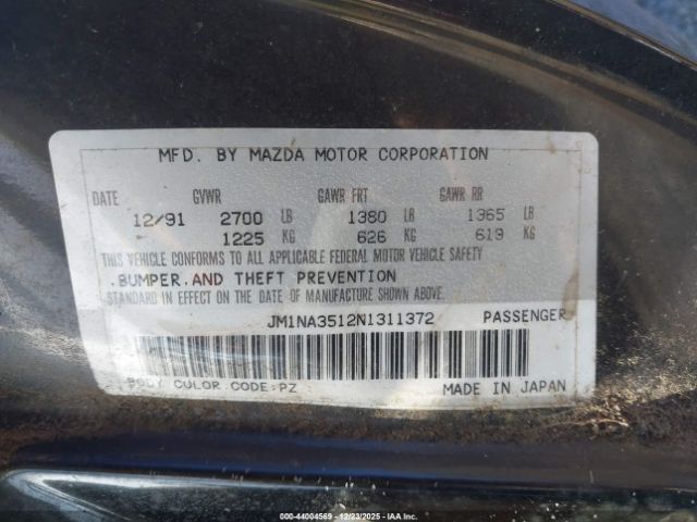 1992 MAZDA MX-5 MIATA JM1NA3512N1311372 Photo 8