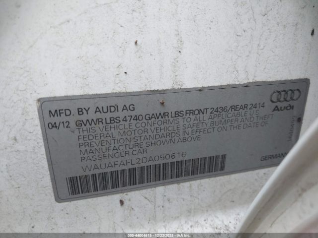 2013 AUDI A4 WAUAFAFL2DA050616 Photo 8