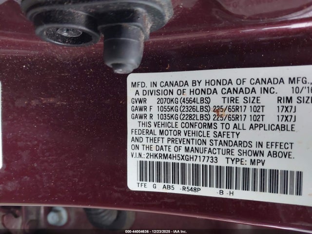 2016 HONDA CR-V 2HKRM4H5XGH717733 Photo 8