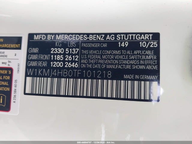 W1KMJ4HB0TF101218 Mercedes-Benz Cle 300