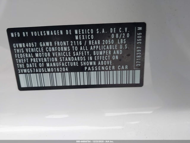 3VWG57AU5LM016204 Volkswagen Golf 1.4t Tsi