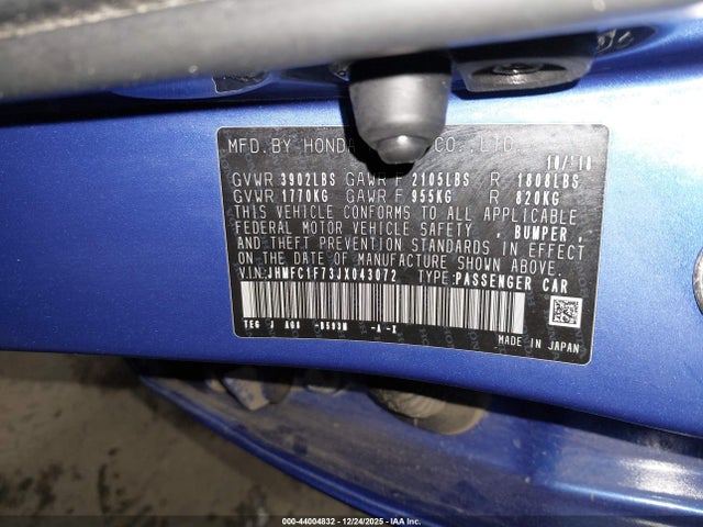 JHMFC1F73JX043072 Honda Civic Ex-l