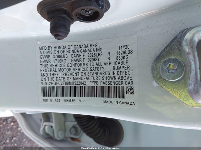 2021 HONDA CIVIC 2HGFC2F89MH522042 Photo 8