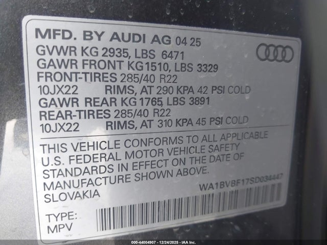 2025 AUDI Q8 WA1BVBF17SD034447 Photo 8