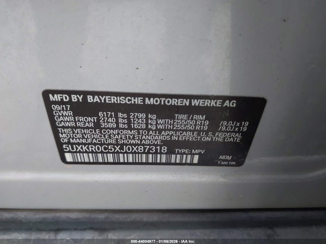 Aukcja sprzedaży 2018 Bmw X5 Xdrive35i, vin: 5UXKR0C5XJ0X87318, numer aukcji: 44004977