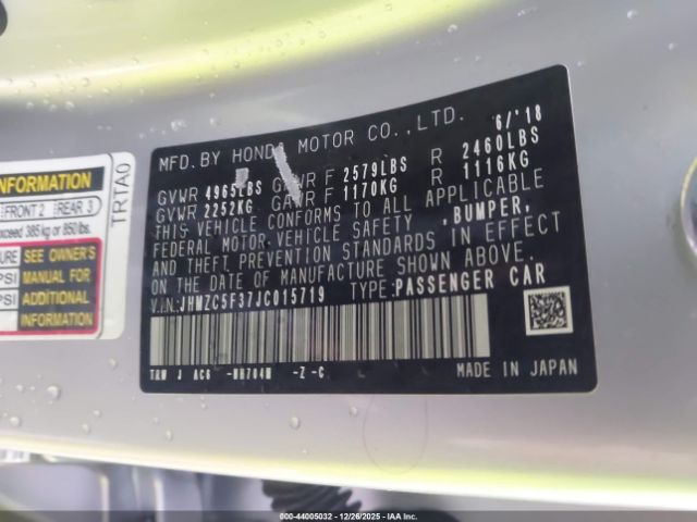 2018 HONDA CLARITY PLUG-IN HYBRID JHMZC5F37JC015719 Photo 8