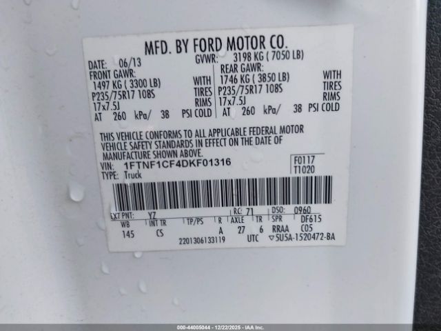 2013 FORD F-150 1FTNF1CF4DKF01316 Photo 8