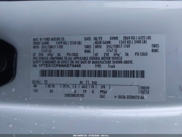 Ford F-150 Xl 2022 1FTEX1CP6NKE75468 Image 9