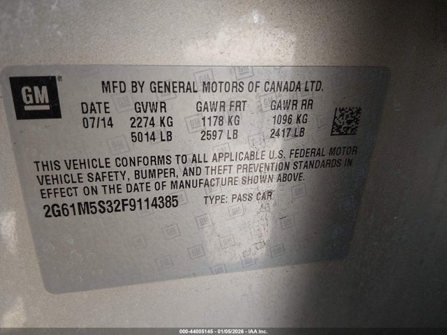 2015 CADILLAC XTS 2G61M5S32F9114385 Photo 8