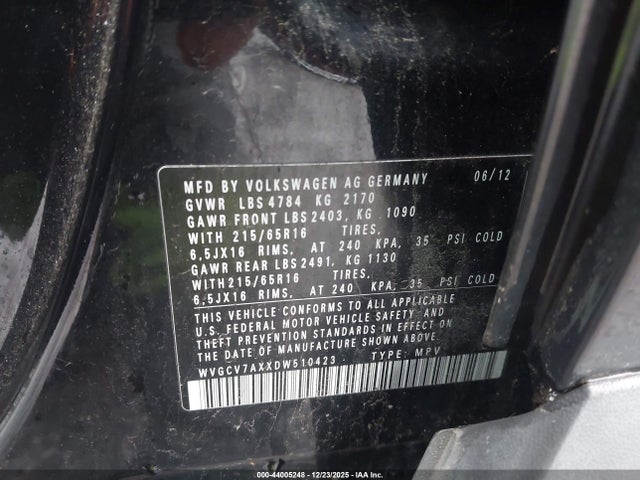 2013 VOLKSWAGEN TIGUAN WVGCV7AXXDW510423 Photo 8