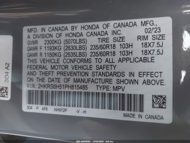 2023 HONDA CR-V HYBRID 2HKRS6H51PH815485 Photo 8