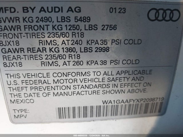 2023 AUDI Q5 WA1GAAFYXP2098719 Photo 8
