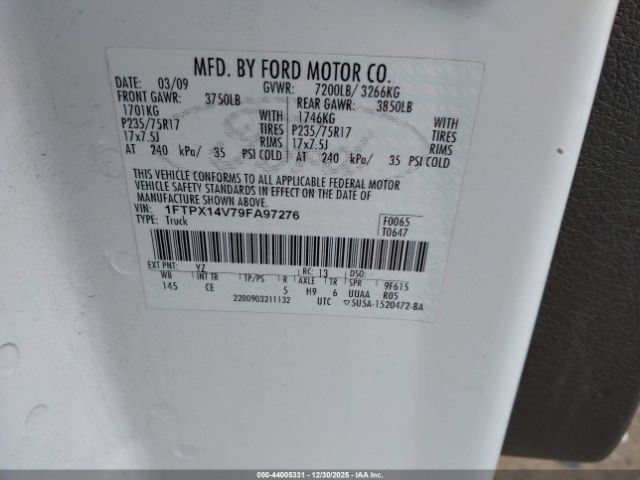 2009 FORD F-150 1FTPX14V79FA97276 Photo 8