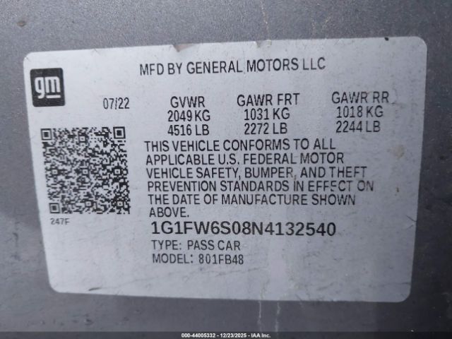 2022 CHEVROLET BOLT EV 1G1FW6S08N4132540 Photo 8