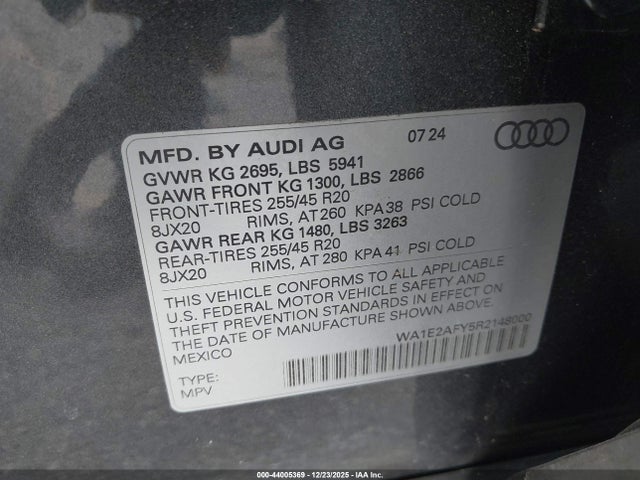 2024 AUDI Q5 WA1E2AFY5R2148000 Photo 8