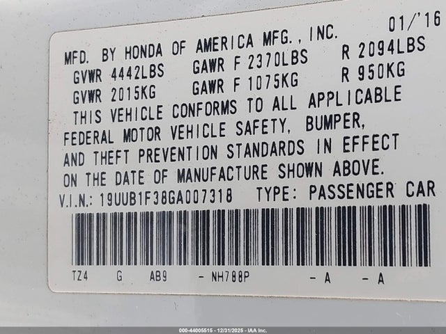 2016 ACURA TLX 19UUB1F38GA007318 Photo 8