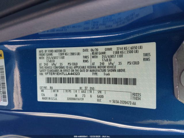 2020 FORD RANGER 1FTER1EH7LLA44323 Photo 8