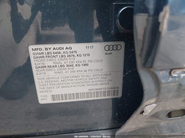 2018 AUDI Q5 WA1ANAFY2J2094830 Photo 8