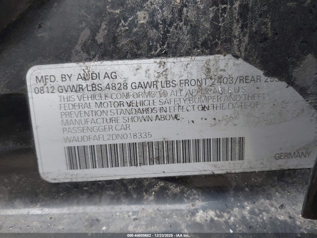 2013 AUDI A4 WAUDFAFL2DN018335 Photo 8