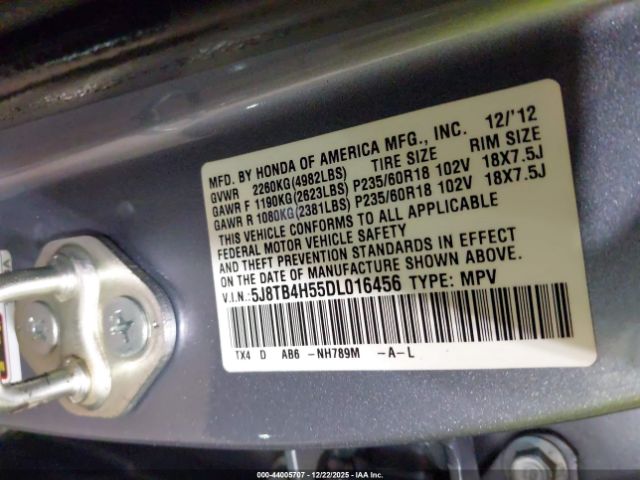 2013 ACURA RDX 5J8TB4H55DL016456 Photo 8