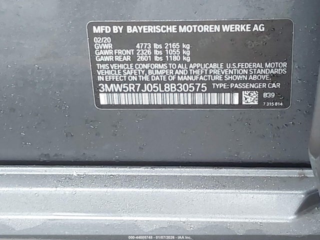 2020 BMW 330I 3MW5R7J05L8B30575 Photo 8