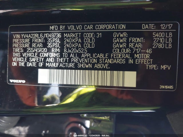 2018 VOLVO XC60 YV4A22RL6J1049736 Photo 8