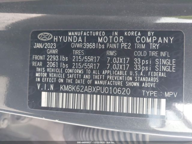 2023 HYUNDAI KONA KM8K62ABXPU010620 Photo 8