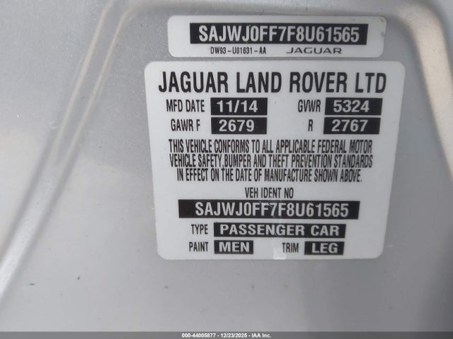 2015 JAGUAR XF SAJWJ0FF7F8U61565 Photo 8