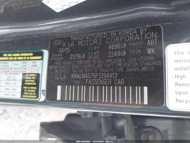 KIA Cadenza Premium 2015 KNALN4D76F5194913 Image 9