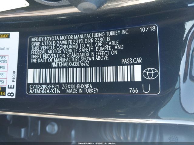 2019 TOYOTA C-HR NMTKHMBX4KR076452 Photo 8