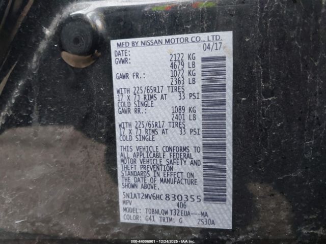 2017 NISSAN ROGUE 5N1AT2MV6HC830355 Photo 8