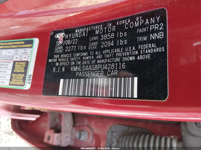 Продаж на аукціоні авто 2023 Hyundai Elantra Sel, vin: KMHLS4AG8PU428116, номер лоту: 44006007