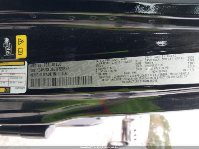 2020 JEEP WRANGLER UNLIMITED 1C4HJXEG6LW320827 Photo 8