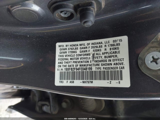 2015 HONDA CIVIC 19XFB2F94FE048199 Photo 8