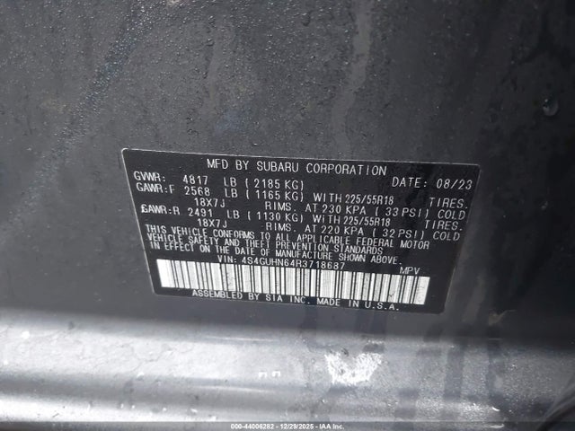 4S4GUHN64R3718687 Subaru Crosstrek Limited