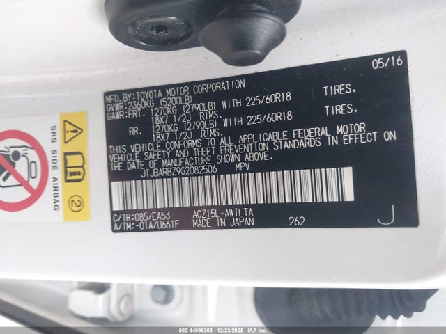 JTJBARBZ9G2082506 Lexus NX 200T