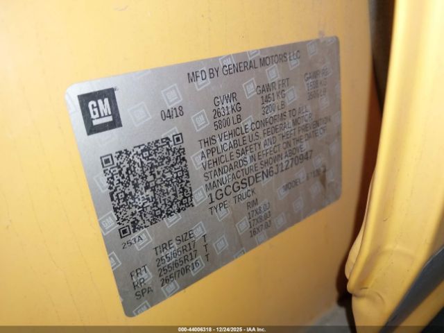 2018 CHEVROLET COLORADO 1GCGSDEN6J1270947 Photo 8