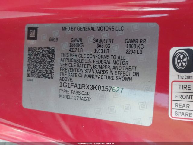 2019 CHEVROLET CAMARO 1G1FA1RX3K0157627 Photo 8