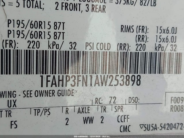 2010 FORD FOCUS 1FAHP3FN1AW253898 Photo 8