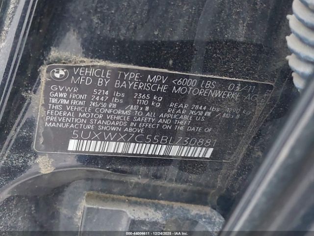 2011 BMW X3 5UXWX7C55BL730881 Photo 8