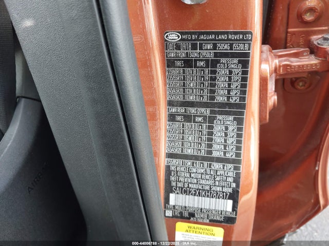 SALCT2FX1KH787817 Land Rover Discovery Sport Hse Lux