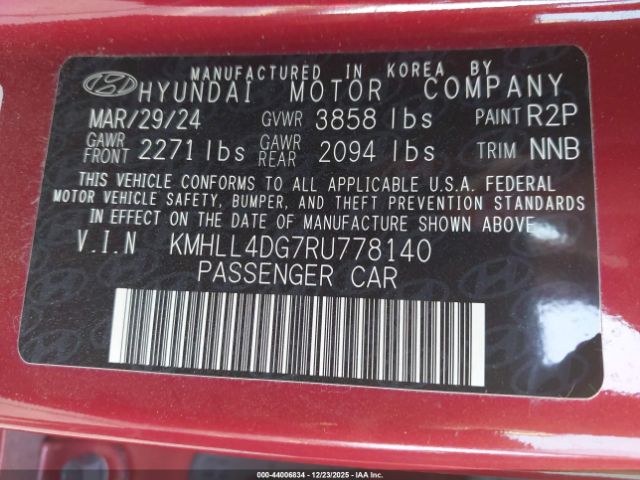 2024 HYUNDAI ELANTRA KMHLL4DG7RU778140 Photo 8