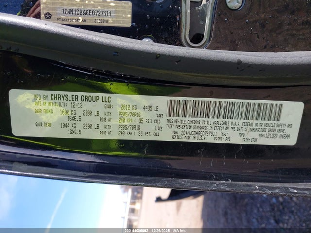 1C4NJCBA6ED727511 Jeep Compass Sport