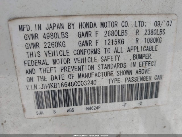 2008 ACURA RL JH4KB16648C003240 Photo 8